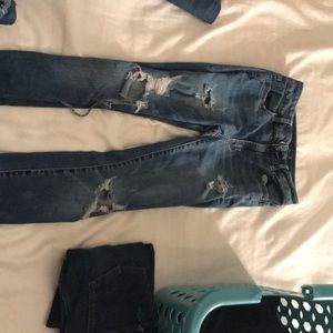 High rise jegging American eagle distressed